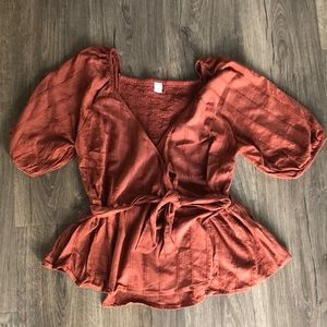 Rust colored Wrap top